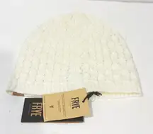 Frye One Size Cream Cable Knit Beanie Hat‎ NEW