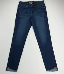 Democracy "Ab"Technology Step Fray Mid Rise Ankle Jeans Tummy Control Size 6