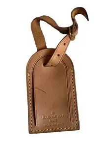 Louis Vuitton Authentic Vintage  Natural Cowhide Leather Luggage Tag Holder Brown