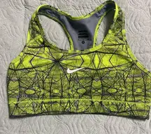 Pro Hypercool Compression Printed Sports Bra Neon Yellow Size Small