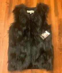 Sebby Collection faux fur vest.  NWT Small Black Sweater back with hook 70’s