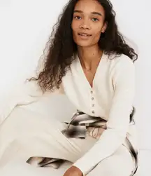 Madewell Asherton Waffle Knit Thin V-Neck Henley Sweater Size Small