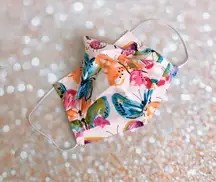 Baby Pink Multicolor Glitter Butterflies Face Mask 