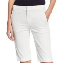 Vince Cotton Linen Blend White Bermuda Shorts 8