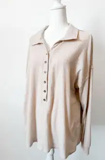 Long Sleeve Quarter Button Up 