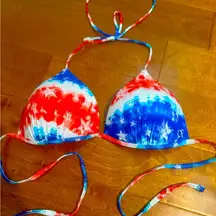 None Bikini Top 4th of July Fireworks Red White Blue