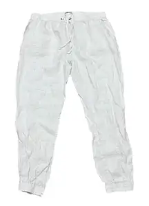 Cynthia Rowley Jogger L Ivory Linen Lagenlook Coastal Beach Boho Hippie Preppy