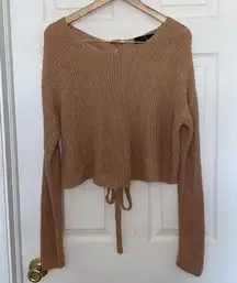 Forever21 tan cross back sweater