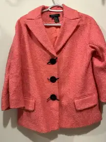 Etcetera size 4 pink knit button front blazer