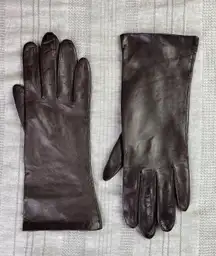 LORD & TAYLOR Brown Silk Lined Gloves