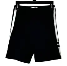 Madhappy Shorts Women XS Black White Cotton Stripes Logo Bike Shorts Athletic‎