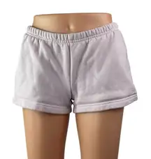 Aritzia Sweatfleece Women's Purple Lilac Boyfriend Fit Lounge Mini Shorts Size S