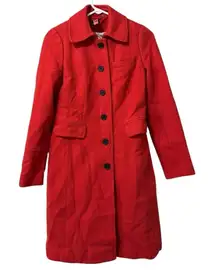 J CREW Lady Day Coat Wool Blend Size‎ 0 Peacoat Classic City Professional Office