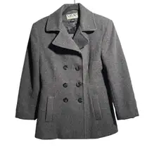 Vintage MDP Gray 100% Wool Peacoat Classic Academia Preppy Lined Womens S
