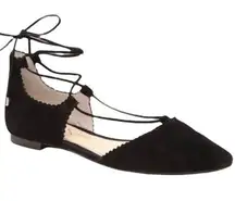 Jessica Simpson Black Suede Zofie Flat Shoes Size 8.5