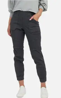 Spanx Women's Stretch‎ Twill Slim-Fit Cargo Jogger Pants, Washed Black Size S