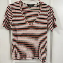 Scotch & Soda Multicolor Striped V-Neck Tee