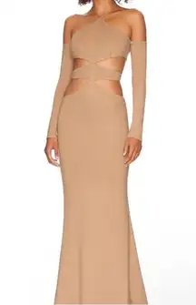 NBD REVOLVE Marcelina Maxi Dress in Light Beige