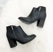 Diba black zip up ankle booties