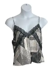 Victoria's Secret Black Silver Hearts Tank Top Cami Pajama Top Shirt Size XL