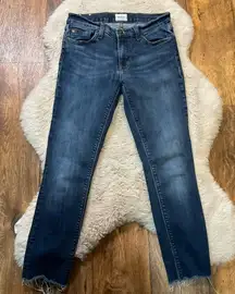 Hudson Krista‎ Super Skinny Ankle Jeans Women size 27 Blue Raw Hem