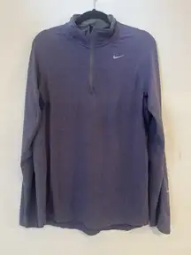Nike Element Dri-Fit Long Sleeve 1/4 Zip Pullover Reflective Blue Gray Womens M‎