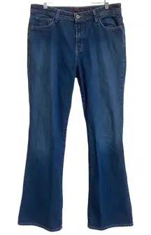 Eddie Bauer Womens Shaped Fit Flare Bootcut Jeans Dark Wash Stretch Denim 10T