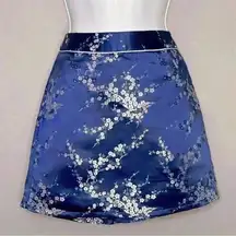 Forever 21 Blue Oriental Mini Skirt (514)