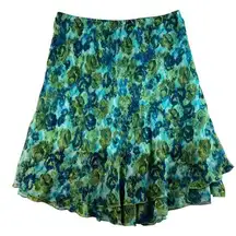 VTG Y2k PXL Petite XL Skirt Floral Slip Fairy Whimsy Bella Swan Ruffle Coquette