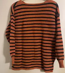 Kirundo Cozy Striped Sweater in Rust and Black