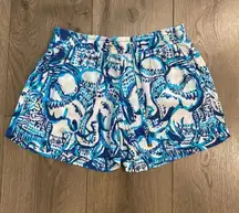 Lilly Pulitzer Katia Keep On Trunkin Elephant Print‎ Blue Sorts Size XXS.