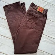 Levi's Chocolate Brown 505 Straight Leg 5 Pocket Denim Jeans Size 29