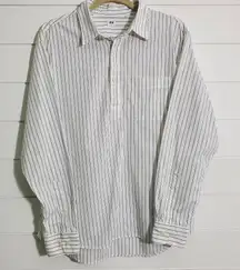 Uniqlo Women's Striped Quarter-button Shirt. Size:‎ M