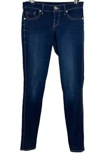 EXPRESS  (2) 28x30 Regular Jean Legging Skinny Jeans Blue Dark Wash Low Rise