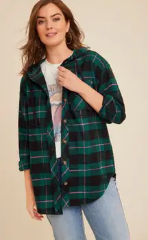 Maurices Plaid Flannel Button-Up