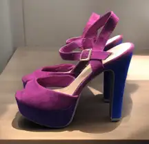 Olsenboye color block heels Women’s Size 8 Magenta And Purple