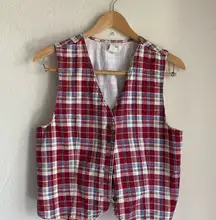 Vintage Cherokee Red Plaid Button-Up Vest
