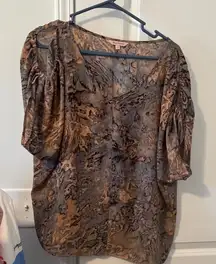 Juicy Couture Brown and Black Patterned Blouse
