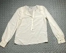 Jennifer Lopez Women’s See Through Cream Long‎ Sleeve Blouse Size XS