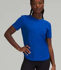 Lululemon 6 High Neck Running and Training T-Shirt in Symphony Blue