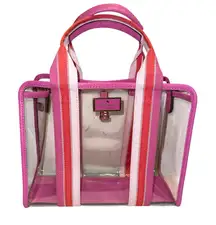 KATE SPADE TRANSPARENT PINK STRIPED HANDBAG TOTE