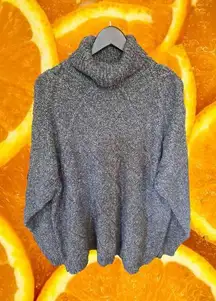 August‎ Silks Gray Knit Cape/Poncho 75% Silk Size XXL