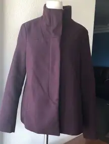 Old Navy jacket mock neck semi cropped zip up winter fall  purple maroon size S
