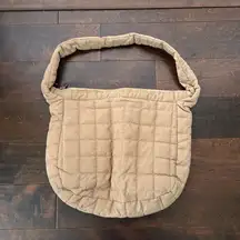 New tan puffer hobo style tote