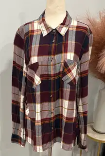 Merona Multicolor Plaid Shirt - runs small