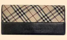 BURBERRY Haymarket Plaid TriFold Wallet Exterior Pocket & Interior Kisslock