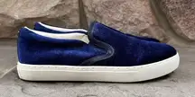 Sam Edelman Pixie Size 6.5 Blue Velvet Slip On Flats Women's, Deck Shoes