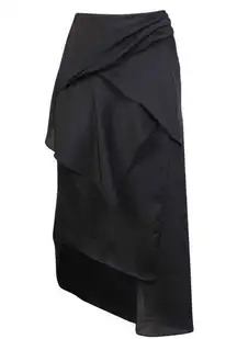 Iro Ginka Asymmetrical Split Midi Skirt Black Size Medium