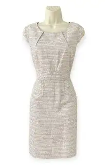 Gianni Bini | 12 | Cotton Linen Blend Cap Sleeve Knee-Length Structured Dress