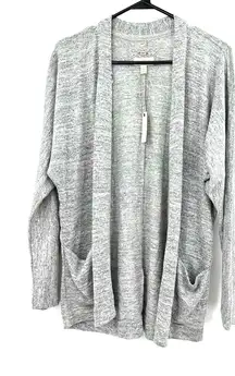 NWT Cupio size small gray open front cardigan sweater‎ with pockets